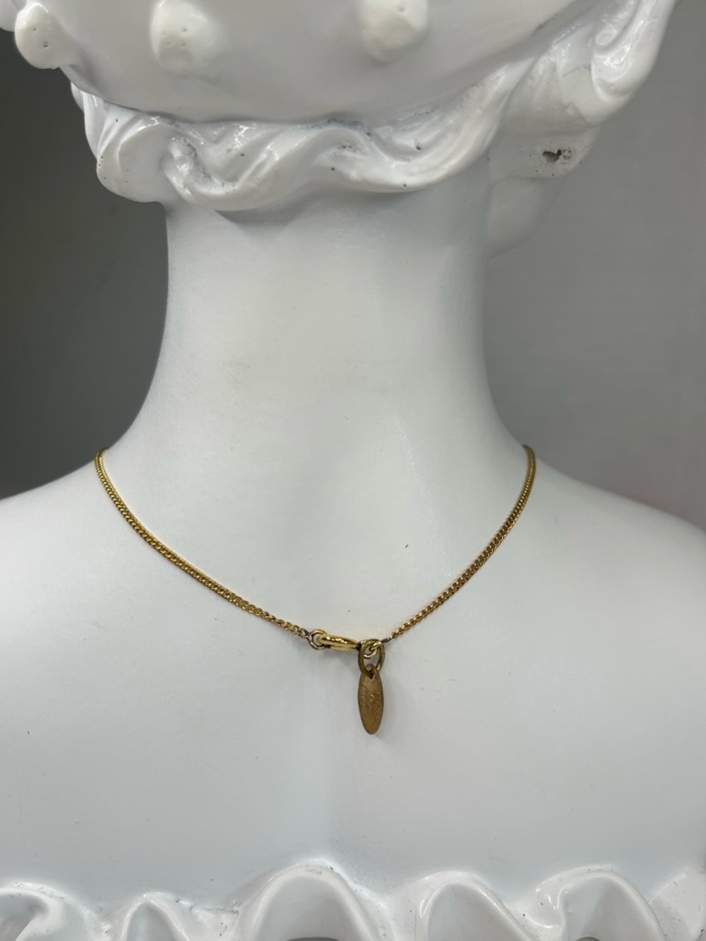 CHANEL Gold-Tone Crystal Disc Pendant Necklace - Picture 6 of 9